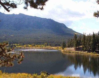 Mountain and Lake Scene Photo