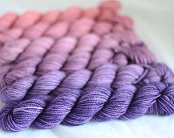 Gradient Mini Skein Set - "Wine Rose Grape"