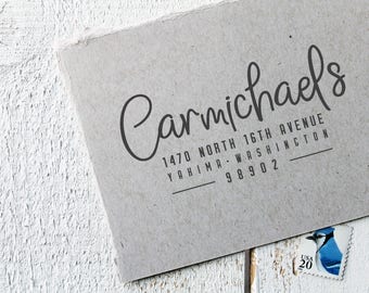 Address Stamp - Custom Return Address Stamp - Rubber Stamp - Custom and Personalized Stamp, Housewarming Gift (Vol4, Vrs2)