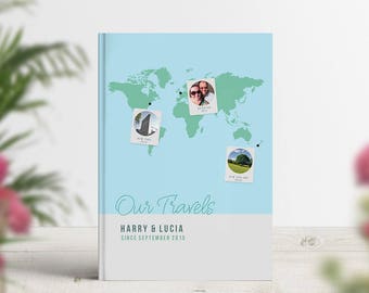 Honeymoon Trip Book, Travel Journey Photobook, Adventure Journal, Travel Memories, Photo Album, Wedding Anniversary Gift Personalised Custom