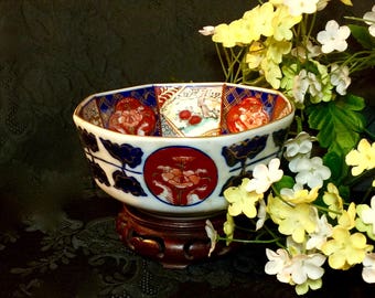 Kitchen porcelain bowl Otagiri Mercantile Company mid century hand painted OMC 1960" kitchenwares