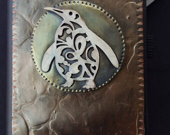Polymer clay penguin journal