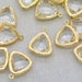 Wholesale Lot - Triangle Jewel Charms CRYSTAL Faceted Glass in 24k GOLD Plated Setting Drop Gem 14mm Triangle Bezel Clear Stone (AX052)