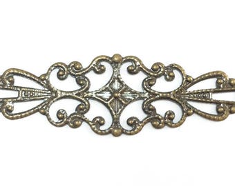 12 Filigree Corner Components Antique Brass Plated 34170