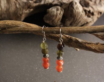 Agate and aventurine earrings