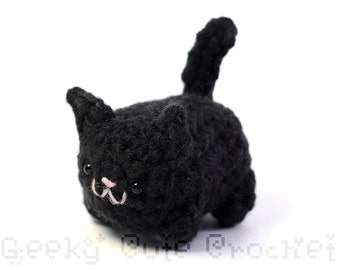 Black Kitty Cat Yami Amigurumi Plush Toy Crochet Stuffed Animal