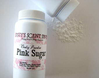 Dry Shampoo- Silky Dusting Body Powder - Pink Sugar - Talc Free - Bath and Body - Deodorizing Powder
