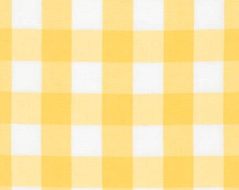 SUNFLOWER 1" Plaid Cotton, Carolina Gingham, Scarf Fabric, Quilting fabric, Apparel Fabric, Plaid cotton Scarf, Robert Kaufman