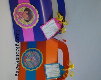 Dora the Explorer favor boxes - set of 12. Birthday party