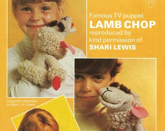 Lamb Chop Shari Lewis Vintage 1970s Puppet Toy - PDF knitting and crochet pattern