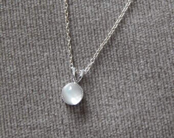 Moonstone Pendant, Sterling Silver Pendant, Moonstone Necklace, Dainty Pendant, Choice Of Chain Length