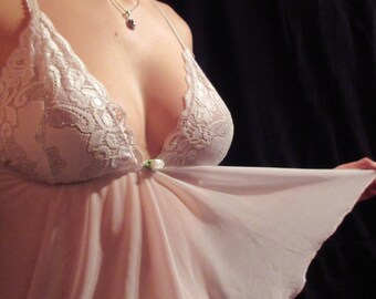 Vintage 80s Floral White Lace Teddy
