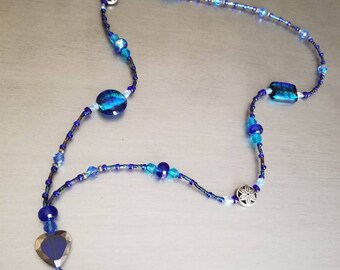 Gorgeous blue beaded lanyard