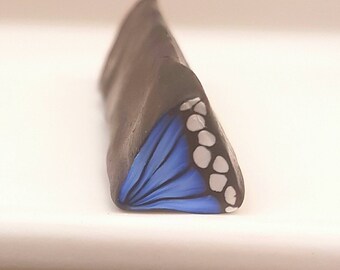 Blue Butterfly Wing Cane, Polymer Clay Flutterby Wing Cane, Raw or Unbaked Clay, Ultramarine Blue