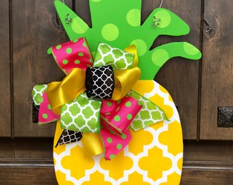 Pineapple Door Hanger, Spring Wreath, Spring Door Hanger, Summer wreath, summer door hanger, Front Door decor