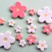 15 handmade pretty ceramic blossom flower mosaic tile shapes