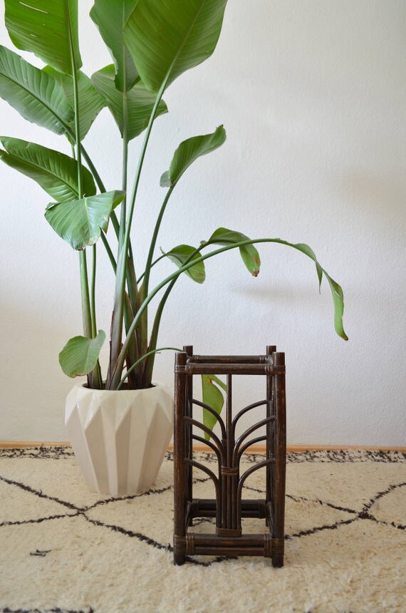 Items similar to Vintage bamboo umbrella stand umbrella stand dark