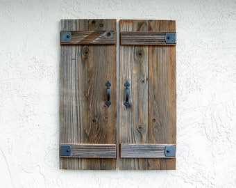 Rustic Shutters. Set of 2. Wooden Door Shutters. Antique Shutters. Farmhouse Decor. Industrial Decor. Rustic Decor. Indoor or Outdoor. L