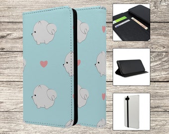 Cute Pomeranian Pattern Full Flip Case For Samsung Galaxy (S6021)