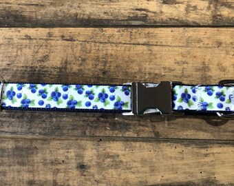 Maine Wild Blueberry Dog Collar, Sew Fetch Dog Collar, Blueberry, Maine, Maine Blueberry, Seasonal Dog Collar