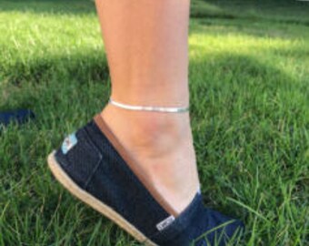 Sterling Silver Anklet Silver Ankle Bracelet Dainty Silver Anklet Thin Delicate Silver Anklet Simple Silver Anklet Jewellery Herringbone