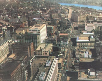 Vintage Postcard Cincinnati Ohio Aerial View Chrome Postcard