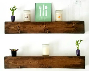 Floating Shelves | Wood Floating Shelf decor | Farmhouse Decor | Ledge Shelf | Rustic decor | Wall shelf