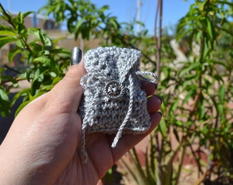 Silver Pouch 9 Piece Citrine and Smoky Quartz Crystal Grid Set