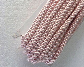 1.1 yards light salmon 5 mm twist cord, twisted , Wrapped Thread Cord, Satin Twisted cord , Decoration,Fabric Rope Trim Accent for Crafting