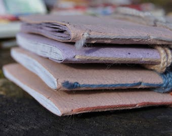 Little Notebooks from Handmade recycled paper - A simple tiny book with colorful cover - Pick one - 10 pages - Travel Journal - Sketchbook
