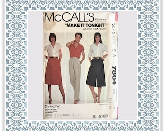 McCall's 7864 (1982) Misses' skirt, pants, and culottes - Vintage Uncut Sewing Pattern