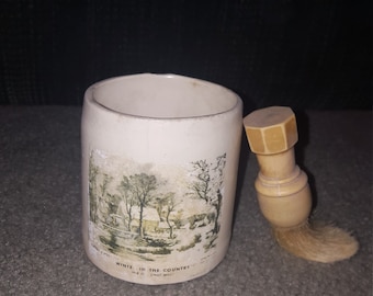 Vintage Shaving mug and brush