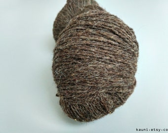 KAUNI Undyed Wool Yarn, Worsted Weight 8/2 2ply, 100% wool, Brown