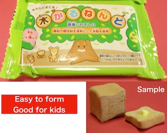 Wood flour clay for handcraft / environmentally enhancing material/ 2packs/ Made in Japan
