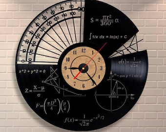 Math teacher gift vinyl wall record clock