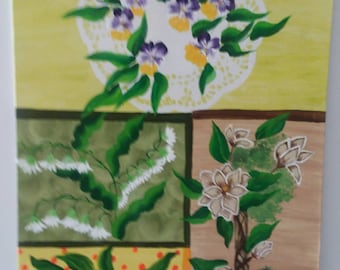Acrylic paneled painting on canvas