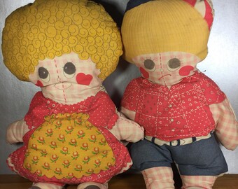 Vintage Rag Dolls- Boy and Girl