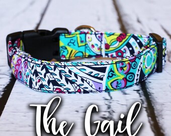 Dog Collar- Tribal Dog Collar, Chic Dog Collar, Boho Dog Collar, Girl Dog Collar, Modern Dog Collar, Lilly Pulitzer, "The Gail"