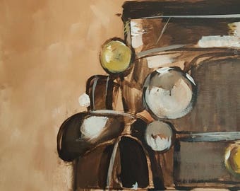 Original Vintage Classic MENDOZA Contemporary Modern Impressionist At Painting Canvas Avant Garde