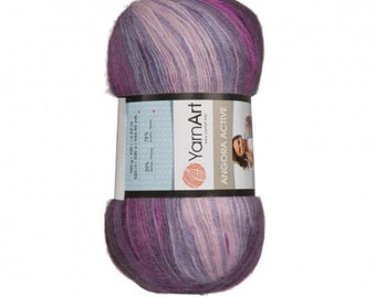 Yarn Art Angora Active Knitting Yarn, Variegated Colors - 847
