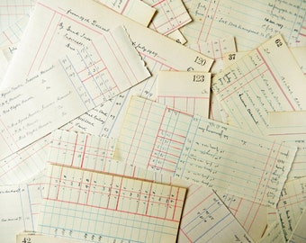 Vintage Ledger Book Paper Pieces, Paper Ephemera, Collage, Mixed Media, Scrapbooking PE403
