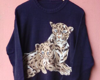 Vintage KRIZIA TIGER EMBROID Knitwear Rare