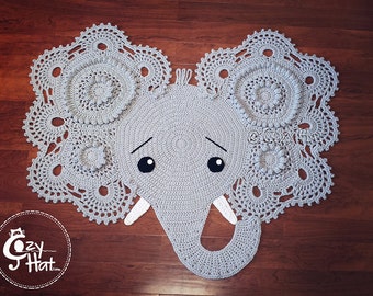 Elephant Rug.Ready to Ship! Only One Available! Handmade Crochet Perfect Baby Shower Gift. SALE