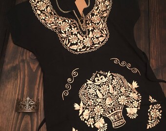 Gold and Black Mini Dress Medium/Large