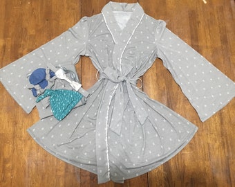 Custom Made Fabric - Boy Swaddle with Hats & Mom’s Matching Thigh OR Knee Length Wrap Robe