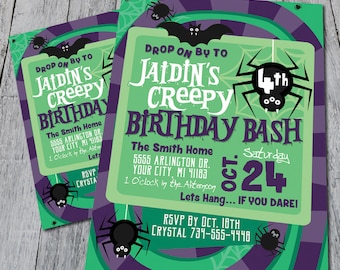 Creepy Crawly Birthday Invite (Digital)