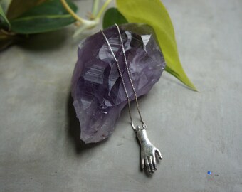 Sterling Silver Hand Pendant: "Patience"