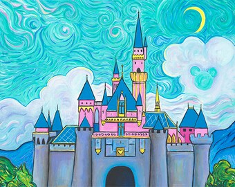 Disney Art Print Sleeping Beauty Castle at Disneyland