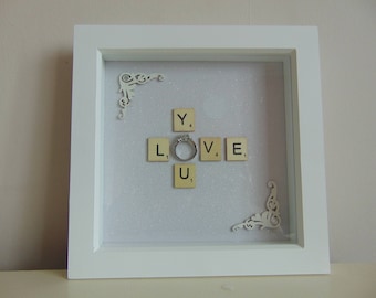 Love You Scrabble Art