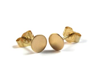 Gold Earrings, Gold Stud Earrings, 14k Gift for Her, Simple Earrings, Geometric Earrings, Minimalist Earrings, Gift for Her, Gift for Wife,